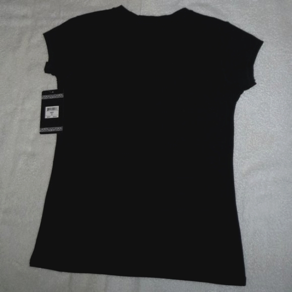 NWT Beverly Hills Polo Club Black Bling Logo Short Sleeves T-Shirt V-Neck , SML - Picture 4 of 4